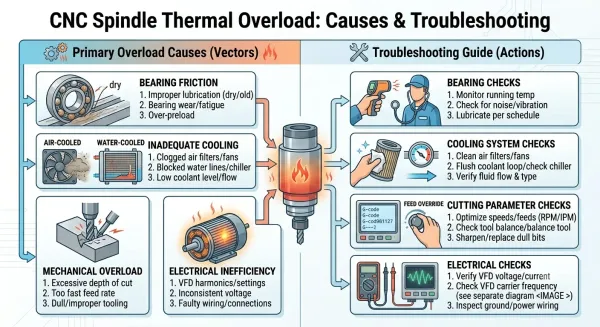 Why Does an Industrial CNC Router Spindle Experience Thermal Overload, and How to Troubleshoot It?